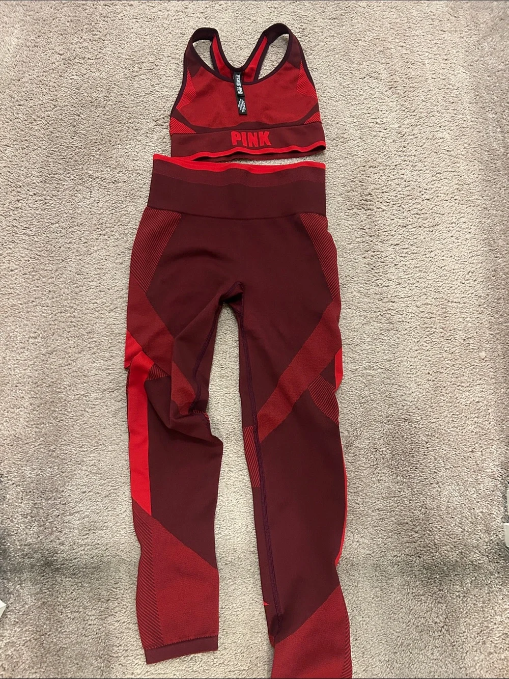 PINK Red Seamless Sports Bra & Leggings Set - Picture 3 of 7